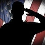 silouette of Soldier saluting the flag; courts-martial