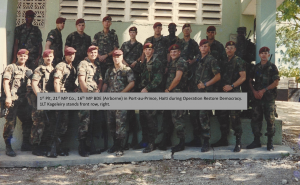 1st Platoon, 21st MP Company, 16th MP Brigade (Airborne) in Port-au-Prince, Haiti during Operation Restore Democracy; experienced former JAG, experienced military lawyer