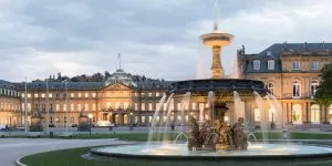Under Command Investigation in Stuttgart; criminal defense lawyer in Stuttgart; military lawyer Stuttgart The Schlossplatz City Square in Stuttgart at early morning. Mr. Kageleiry can help Service members under investigation in Stuttgart; military lawyer Stuttgart
