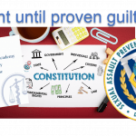 Graphic created to demonstrate topics in the article of inherent bias in SAPR and the risk to service members of losing the presumption of innocence; guilty of Article 120 sexual assault; accused of sexual harassment.