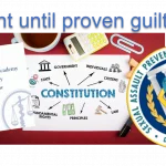 Graphic created to demonstrate topics in the article of inherent bias in SAPR and the risk to service members of losing the presumption of innocence; guilty of Article 120 sexual assault; accused of sexual harassment.