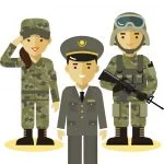 Cartoon images of three Soldiers, one is a woman saluting, the other is a man in a dress uniform and the third is a man in combat gear; fraternization; fraternization meaning; define fraternization; improper relationships