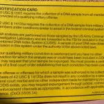 NCIS DNA Collection Notification Card; how to request expungement of your DNA records