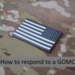 A picture containing a military uniform, subdued color US Flag patch; local filing GOMOR, how to respond to a GOMOR; GOMOR filed locally.
