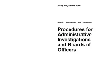 Army Regulation 15-6; AR 15-6