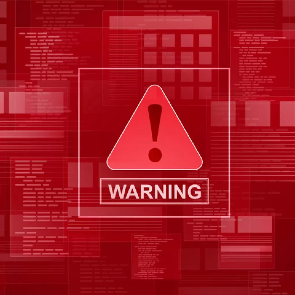 Red graphic with the word