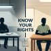 Split-screen illustration showing two scenarios for handling law enforcement questioning. Left side marked with red X shows isolated figure in stark interrogation room with harsh lighting and recording equipment. Right side marked with green checkmark shows figure consulting with attorney in professional office setting with warm lighting and legal resources. Central text reads 'Know Your Rights.' Educational image emphasizing importance of legal representation during questioning. What Should I Do If Military Law Enforcement Wants to Question Me?